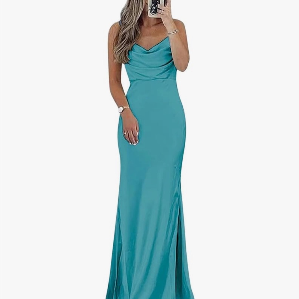 Elegant Teal Evening Gown